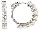 Strontium Titanate Rhodium Over Sterling Silver Hoop Earrings 5.60ctw