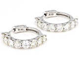 Strontium Titanate Rhodium Over Sterling Silver Hoop Earrings 5.60ctw