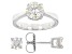 Strontium Titanate Rhodium Over Silver Ring And Earring Set 3.90ctw