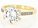 Strontium Titanate And White Zircon 18k Yellow Gold Over Sterling Silver Ring 4.79ctw.