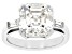 Strontium Titanate And White Zircon Rhodium Over Sterling Silver Ring 6.48ctw.