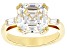 Strontium Titanate And White Zircon 18k Yellow Gold Over Sterling Silver Ring 6.48ctw.