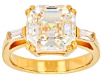 Strontium Titanate And White Zircon 18k Yellow Gold Over Sterling Silver Ring 6.48ctw.