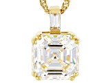 Strontium Titanate And White Zircon 18k Yellow Gold Over Sterling Silver Pendant 6.36ctw.