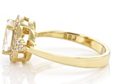 Strontium Titanate And White Zircon 18k Yellow Gold Over Sterling Silver Ring 2.41ctw.