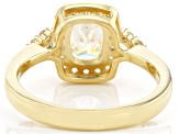 Strontium Titanate And White Zircon 18k Yellow Gold Over Sterling Silver Ring 2.41ctw.