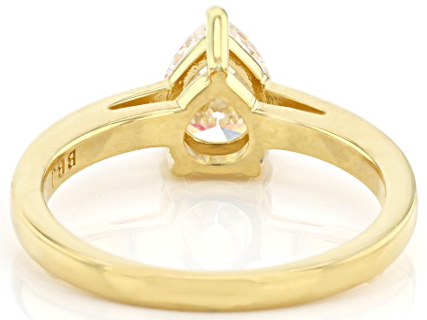 Strontium Titanate And White Zircon 18k Yellow Gold Over Sterling Silver Ring 1.41ctw.