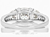 Strontium Titanate And White Zircon Rhodium Over Sterling Silver Ring 2.65ctw