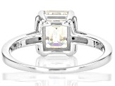 Strontium Titanate And White Zircon Rhodium Over Sterling Silver Ring 2.17ctw
