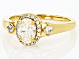 Strontium Titanate And White Zircon 18k Yellow Gold Over Sterling Silver Ring 1.24ctw
