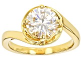 Strontium Titanate 18k Yellow Gold Over Silver Ring 2.85ct