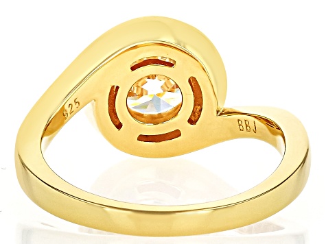 Strontium Titanate 18k Yellow Gold Over Silver Ring 2.85ct