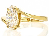 Strontium Titanate 18k Yellow Gold Over Silver Ring 2.25ct