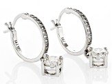 Strontium Titanate and White Zircon Rhodium Over Silver Earrings 2.70ctw