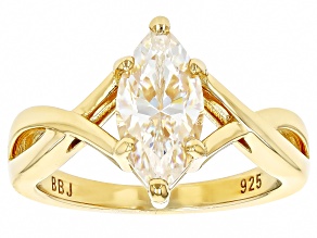 Strontium Titanate 18k Yellow Gold Over Silver Ring 2.25ct