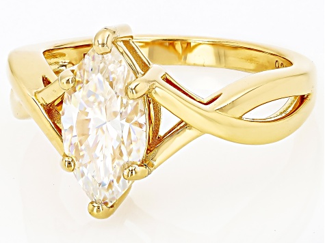 Strontium Titanate 18k Yellow Gold Over Silver Ring 2.25ct