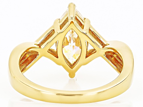 Strontium Titanate 18k Yellow Gold Over Silver Ring 2.25ct