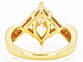 Strontium Titanate 18k Yellow Gold Over Silver Ring 2.25ct