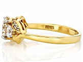 Strontium Titanate And White Zircon 18k Yellow Gold Over Silver Ring 2.27ctw