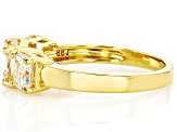 18k Yellow Gold Over Silver Three Stone Ring 2.80ctw