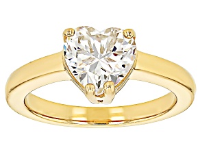 18k Yellow Gold Over Silver Solitaire Ring 2.35ct