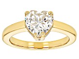 18k Yellow Gold Over Silver Strontium Titanate Solitaire Ring 2.35ct