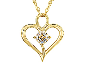 Picture of 18k Yellow Gold Over Silver Strontium Titanate Heart Pendant 1.40ct.
