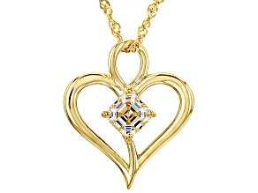 18k Yellow Gold Over Silver Heart Pendant 1.40ct.