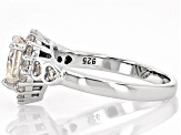 Strontium Titanate with White Zircon Rhodium Over Silver Heart Ring 2.08ctw