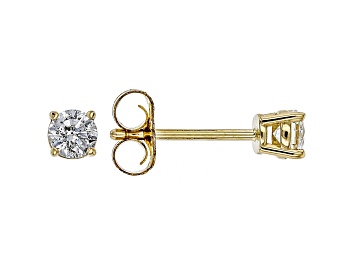 Picture of White Diamond 14K Yellow Gold Stud Earrings .25ctw