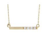 White Diamond 14K Yellow Gold Bar Necklace .15ctw