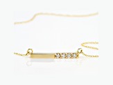 White Diamond 14K Yellow Gold Bar Necklace .15ctw
