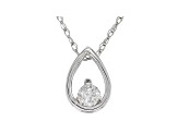 White Diamond 14K White Gold Solitaire Pendant .10ctw