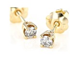 White Diamond 14K Yellow Gold Stud Earrings 0.10ctw