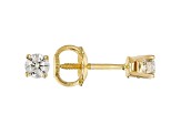 White Diamond 14K Yellow Gold Stud Earrings 0.16ctw