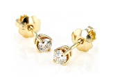 White Diamond 14K Yellow Gold Stud Earrings 0.16ctw