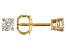 White Diamond 14K Yellow Gold Stud Earrings 0.25ctw