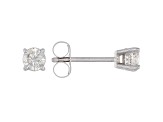 White Diamond 14k White Gold Solitaire Stud Earrings 0.33ctw