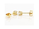 White Diamond 14k Yellow Gold Solitaire Stud Earrings 0.33ctw