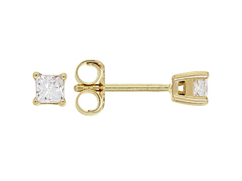 White Diamond 14k Yellow Gold Stud Earrings 0.25ctw