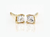 White Diamond 14k Yellow Gold Stud Earrings 0.25ctw