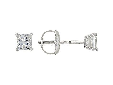 White Diamond 14k White Gold Stud Earrings 0.50ctw