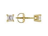 White Diamond 14k Yellow Gold Stud Earrings 0.50ctw