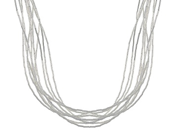 Picture of Liquid Silver 10 Strand Necklace 24.5 Inch
