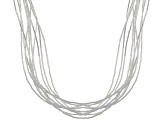 Liquid Silver 10 Strand Necklace 24.5 Inch