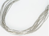 Liquid Silver 10 Strand Necklace 24.5 Inch