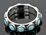Turquoise Kingman Silver Eternity Band Ring