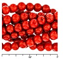 Red Coral Bead Silver Ten-Strand Necklace 3.5mm