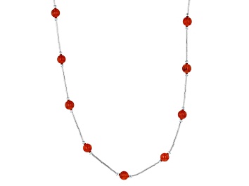 Picture of Red Coral Liquid Sterling Silver Necklace