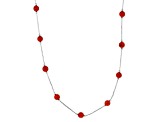 Red Coral Liquid Sterling Silver Necklace